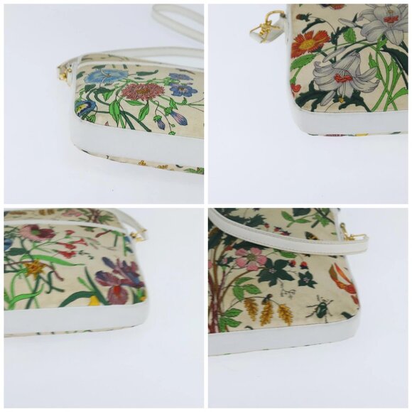 GUCCI Flora Shoulder Bag Canvas Beige Gold 004 92 0230 Auth 148945 - Picture 14 of 16